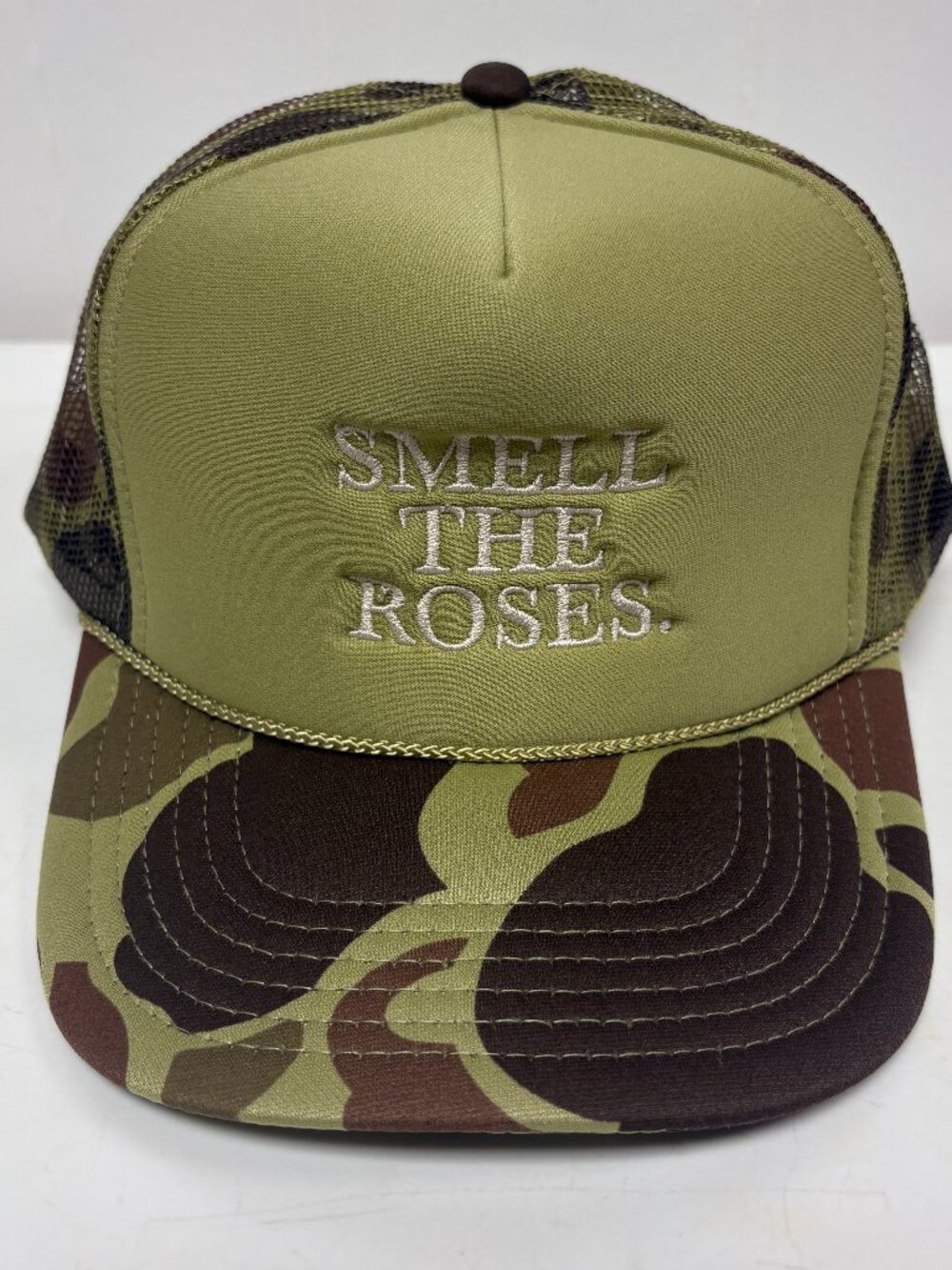 Grateful Apparel Smell The Roses Camo Hat, Size OSFM